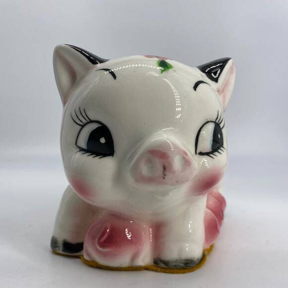 Vintage Mama Piggy Bank 'Please Feed Me' Ceramic Hand Painted Charming Piglets - Picture 8 of 12